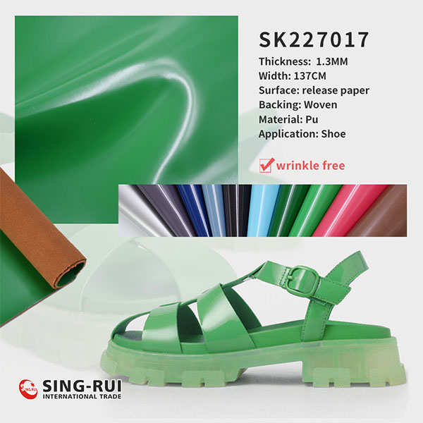 Wrinkle free slick-surfaced leather multicolour Pu Synthetic Leather For Shoes