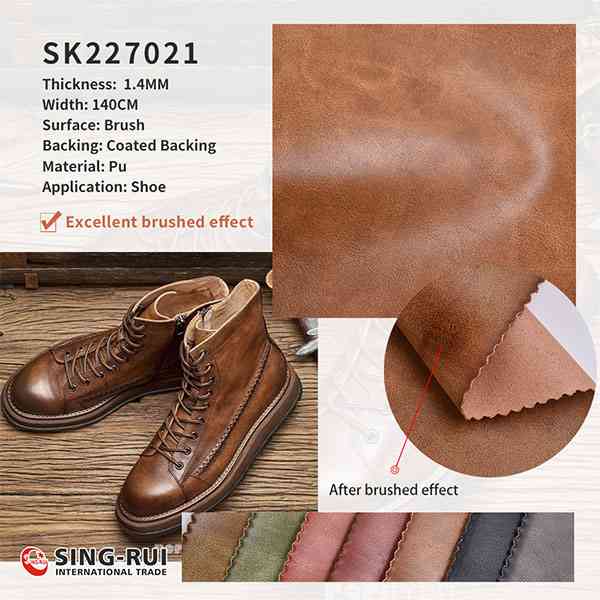 Wholesale Popular Brushed Artificial PU Leather Fabric faux Raw materials For Making men Shoes