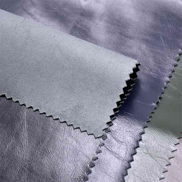 Hot sell Chinese factory eco friendly waterbase pu faux vegan leather 100%RPET suede backing material for garment making material