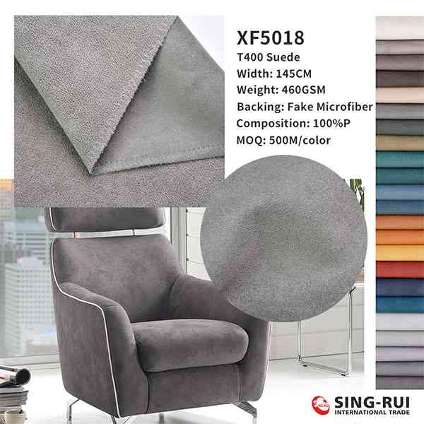 Wholesale cheap 100% Polyester home textile Upholstery sofa fabric T400 Suede fabric Fake Microfiber backing for chair sofa