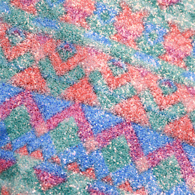 Glitter printed PU leather