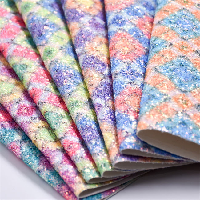 Glitter printed PU leather