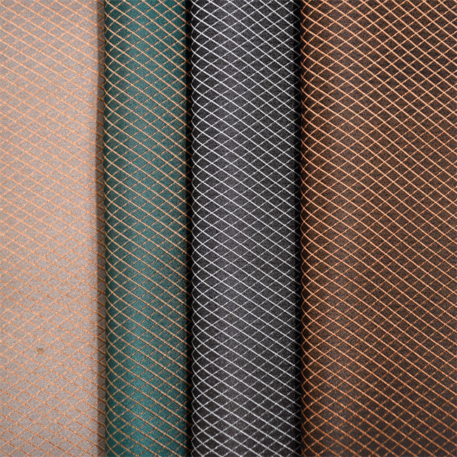 Gold line jacquard fabric for lady shoe