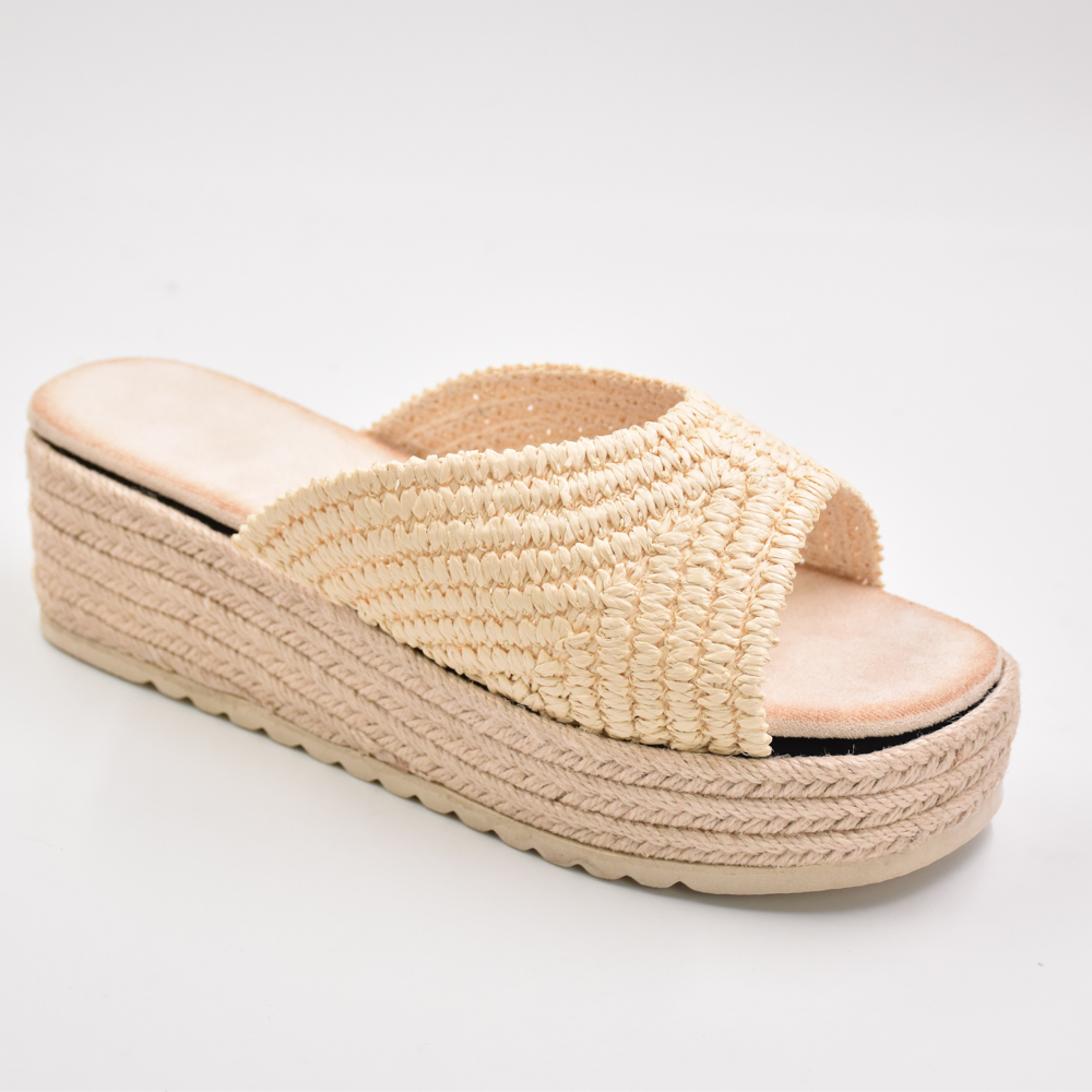 Woven PP Grass Shoe Upper Glass Diamond Rhinestone Semi-Finished Sandal Material