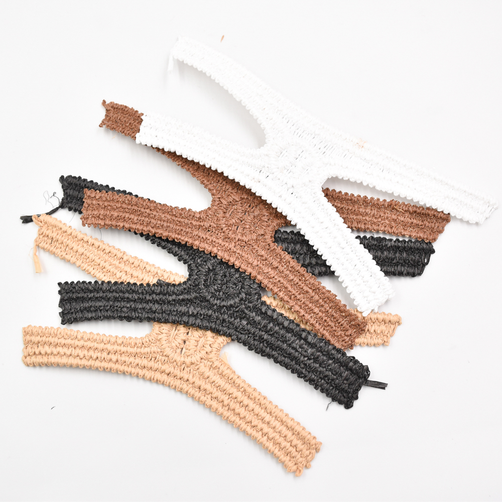 New Popular Hand Knitted Semi-finished pp Raffia Cords Embroidery Shoe Upper Material for Girls Summer Sandals
