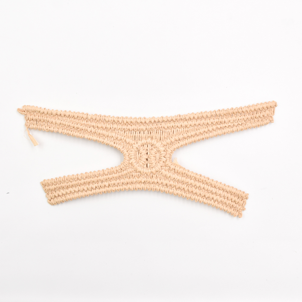 New Popular Hand Knitted Semi-finished pp Raffia Cords Embroidery Shoe Upper Material for Girls Summer Sandals