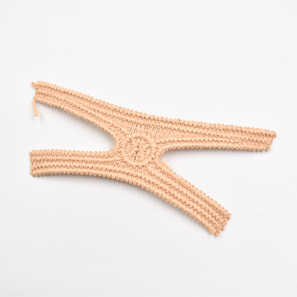 New Popular Hand Knitted Semi-finished pp Raffia Cords Embroidery Shoe Upper Material for Girls Summer Sandals