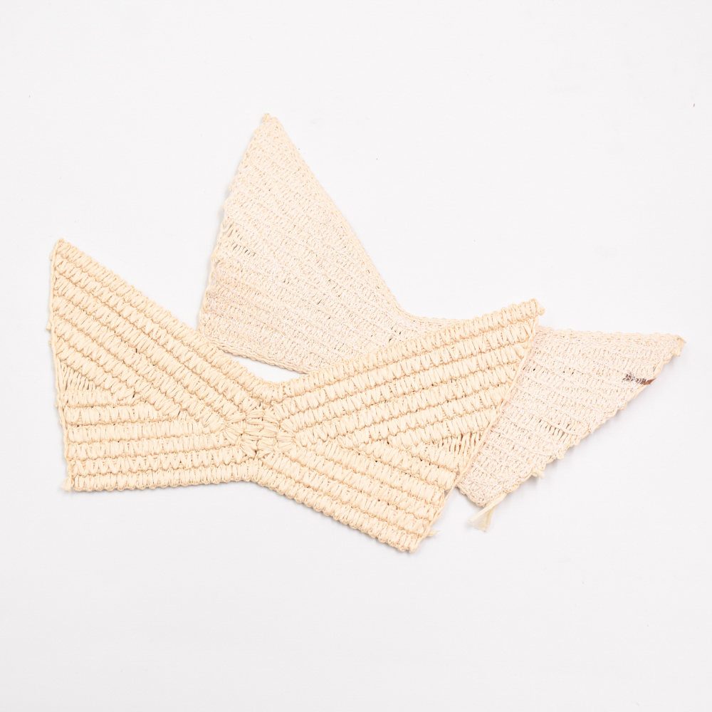 New Popular Hand Knitted Semi-finished pp Raffia Cords Embroidery Shoe Upper Material for Girls Summer Sandals