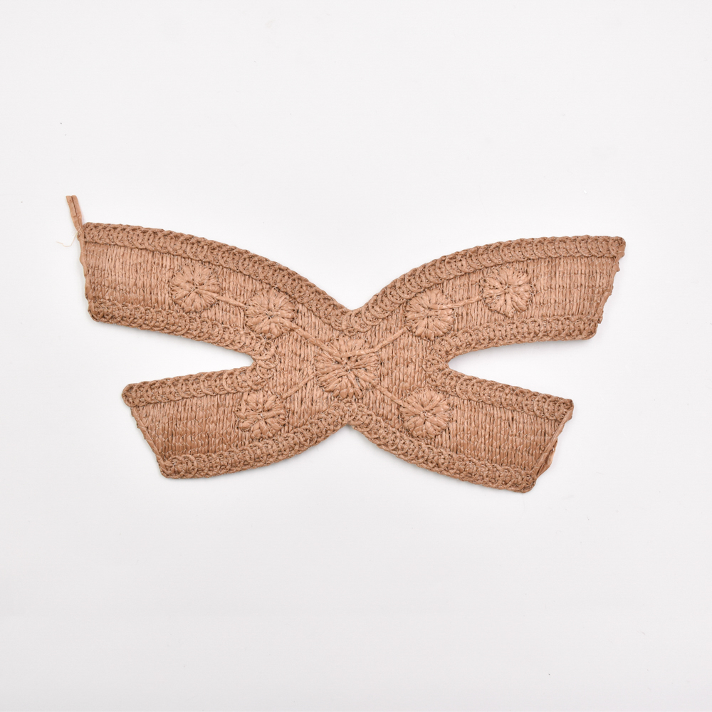 New Popular Hand Knitted Semi-finished pp Raffia Cords Embroidery Shoe Upper Material for Girls Summer Sandals