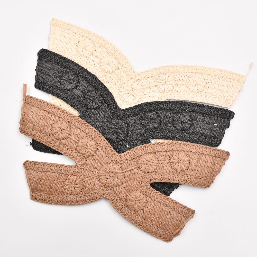 New Popular Hand Knitted Semi-finished pp Raffia Cords Embroidery Shoe Upper Material for Girls Summer Sandals