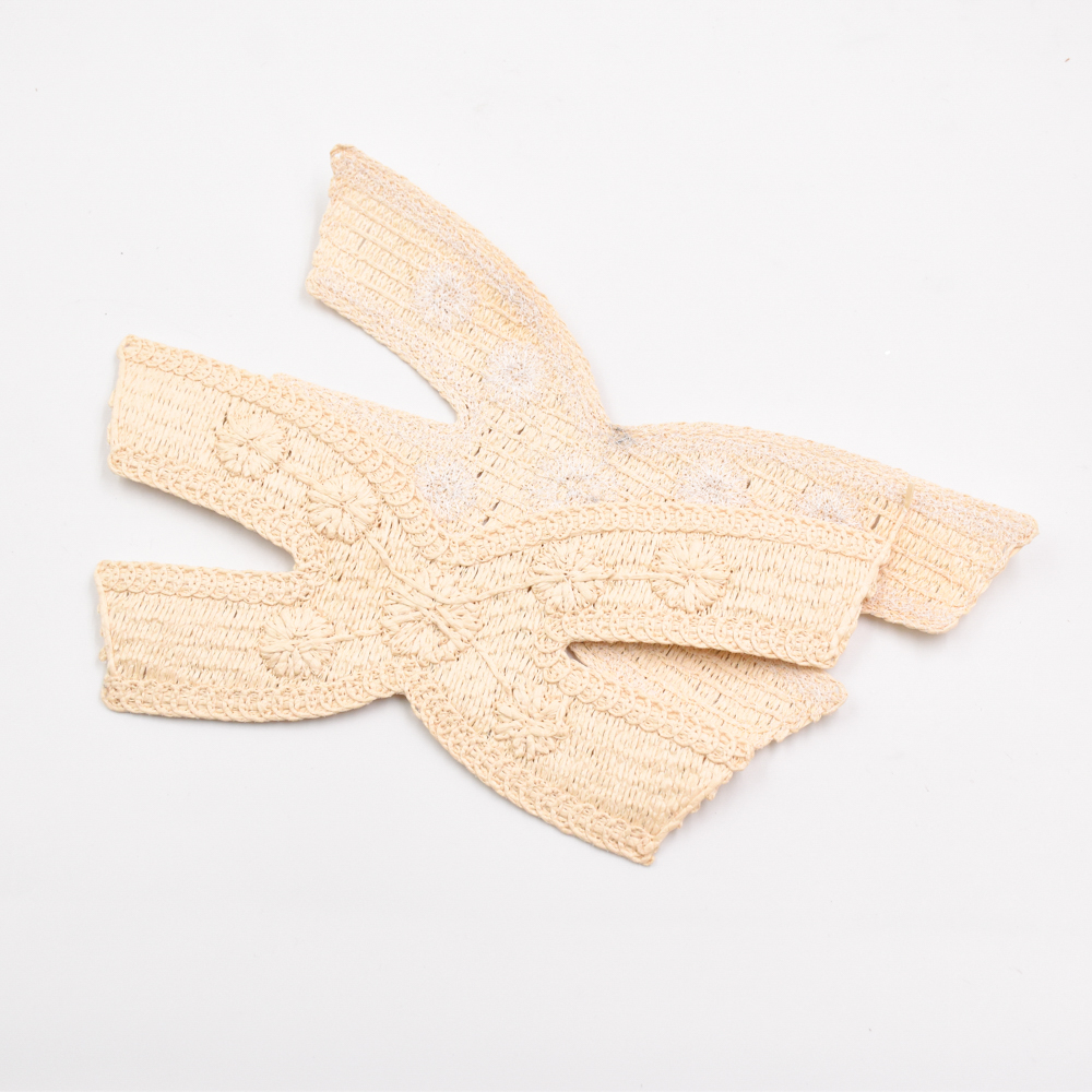 New Popular Hand Knitted Semi-finished pp Raffia Cords Embroidery Shoe Upper Material for Girls Summer Sandals