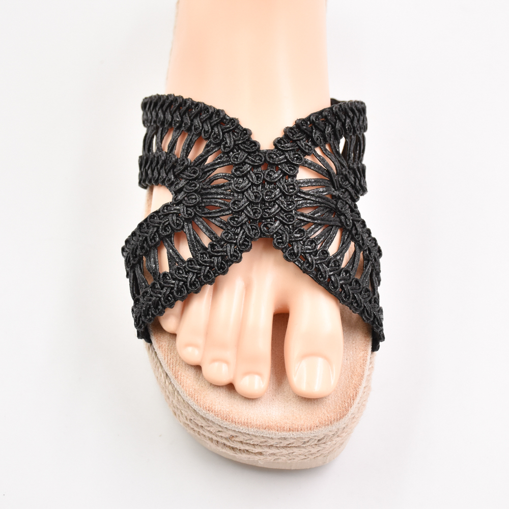 New Popular Hand Knitted Semi-finished pp Raffia Cords Embroidery Shoe Upper Material for Girls Summer Sandals