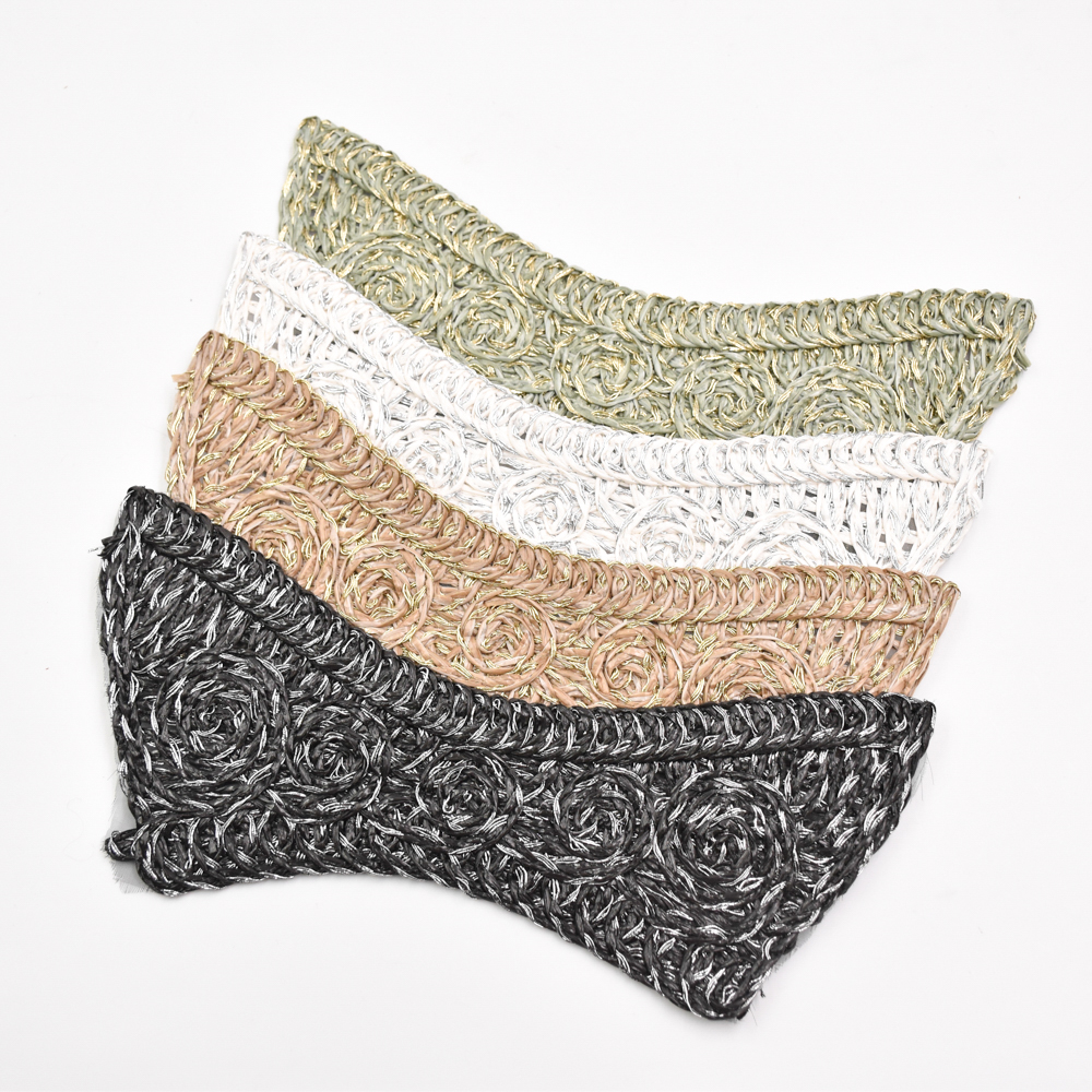 New Popular Hand Knitted Semi-finished pp Raffia Cords Embroidery Shoe Upper Material for Girls Summer Sandals