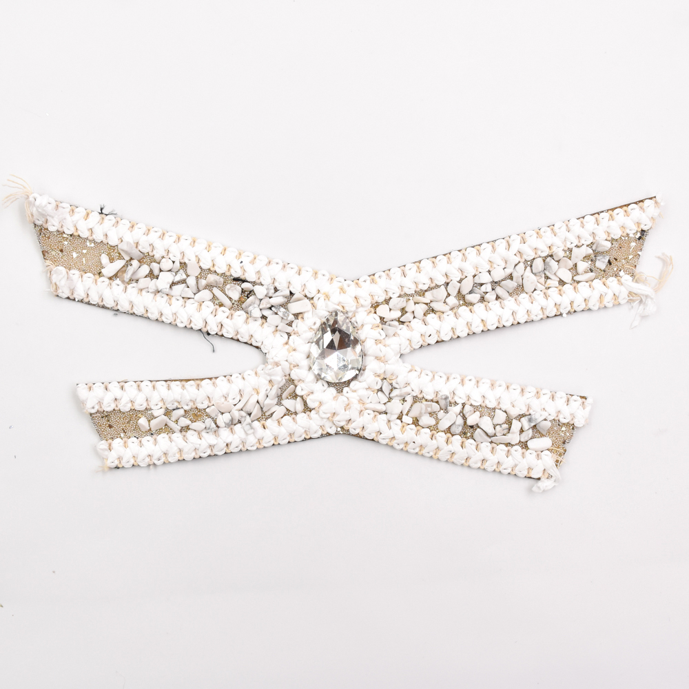 Woven PP Grass Shoe Upper Glass Diamond Rhinestone Semi-Finished Sandal Material
