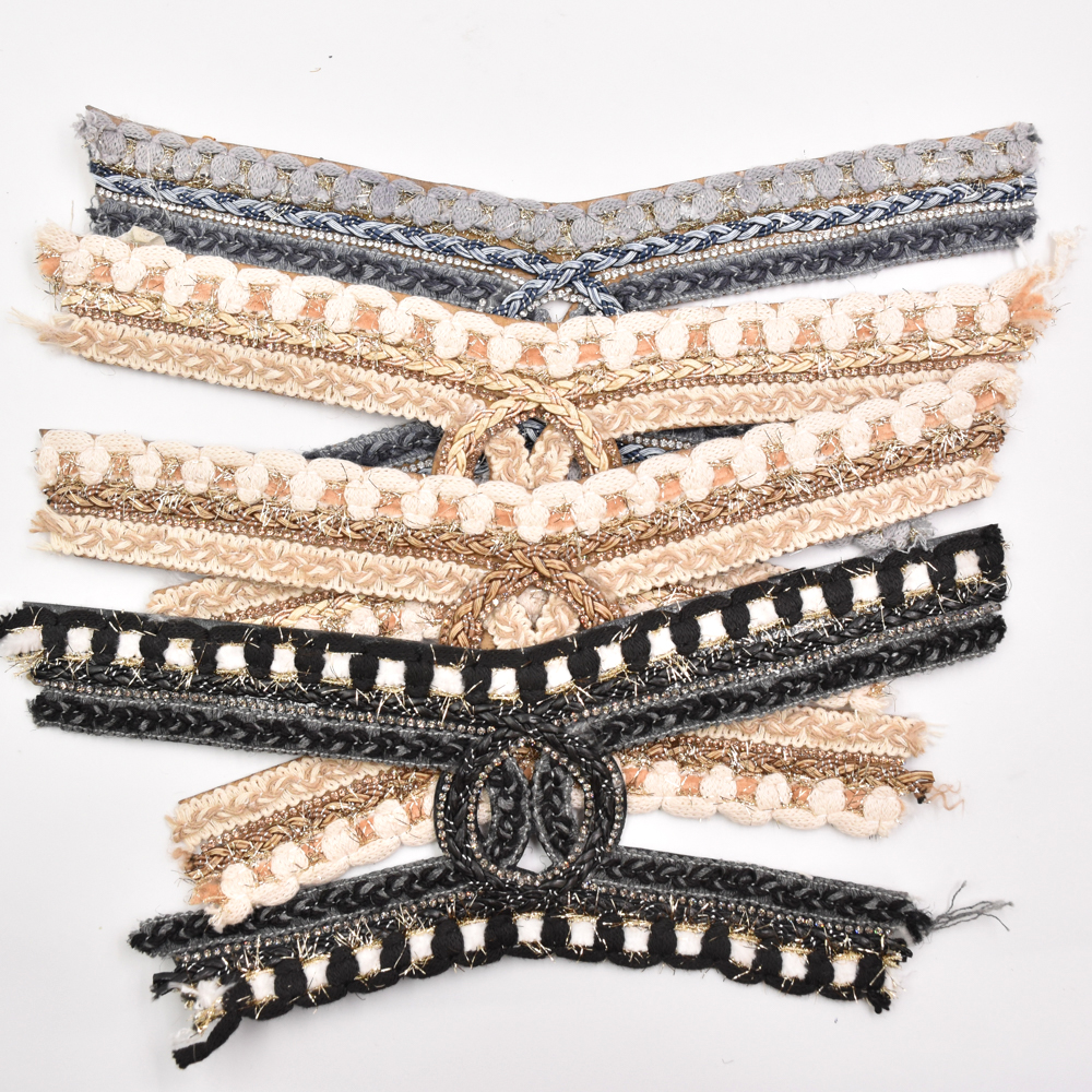 Woven PP Grass Shoe Upper Glass Diamond Rhinestone Semi-Finished Sandal Material
