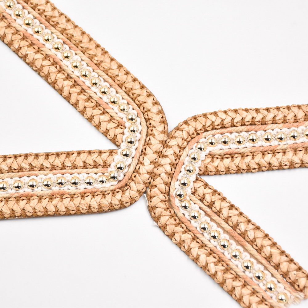 Manufacturer Wholesale Macaron Color Raffia Elastic Material Woven Ribbon Custom PP