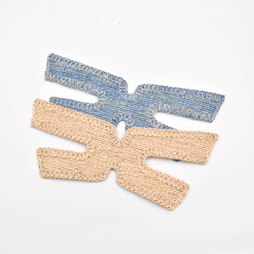 New Popular Hand Knitted Semi-finished pp Raffia Cords Embroidery Shoe Upper Material for Girls Summer Sandals