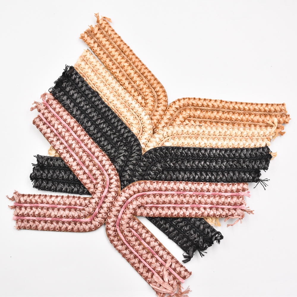 Manufacturer Wholesale Macaron Color Raffia Elastic Material Woven Ribbon Custom PP