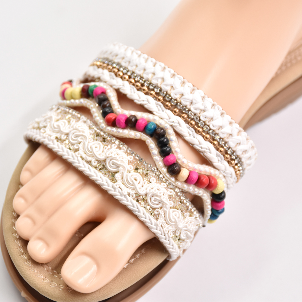 China Manufactures Ladies Shoe Upper Braided Strap Woven Women Sandals Upper Vamp