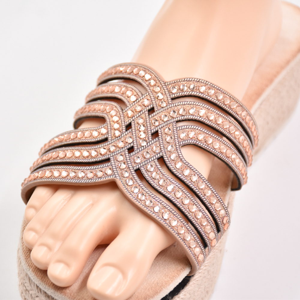 New Fashion Jeweled Glass Diamond Rhinestone Shoe Upper Vamp for Ladies Sandals