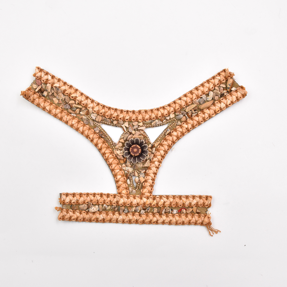 Woven PP Grass Shoe Upper Glass Diamond Rhinestone Semi-Finished Sandal Material