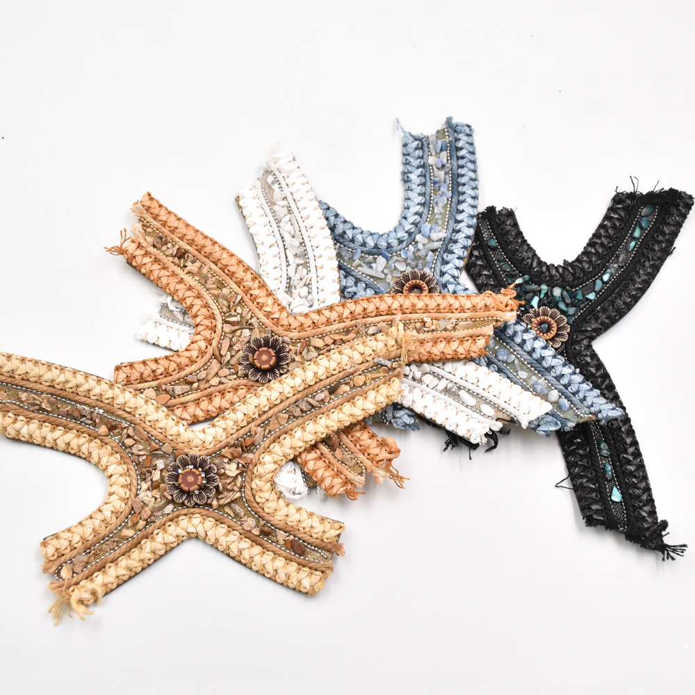 Woven PP Grass Shoe Upper Glass Diamond Rhinestone Semi-Finished Sandal Material