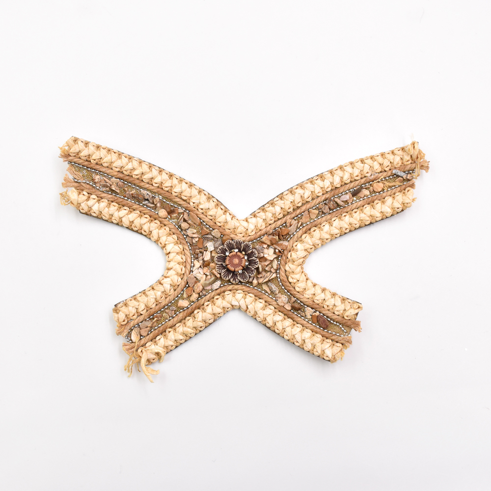 Woven PP Grass Shoe Upper Glass Diamond Rhinestone Semi-Finished Sandal Material