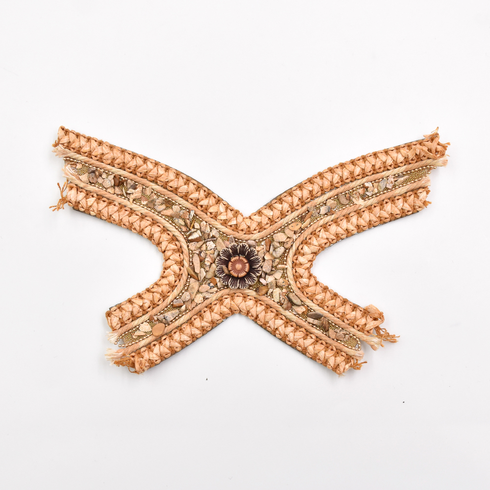 Woven PP Grass Shoe Upper Glass Diamond Rhinestone Semi-Finished Sandal Material