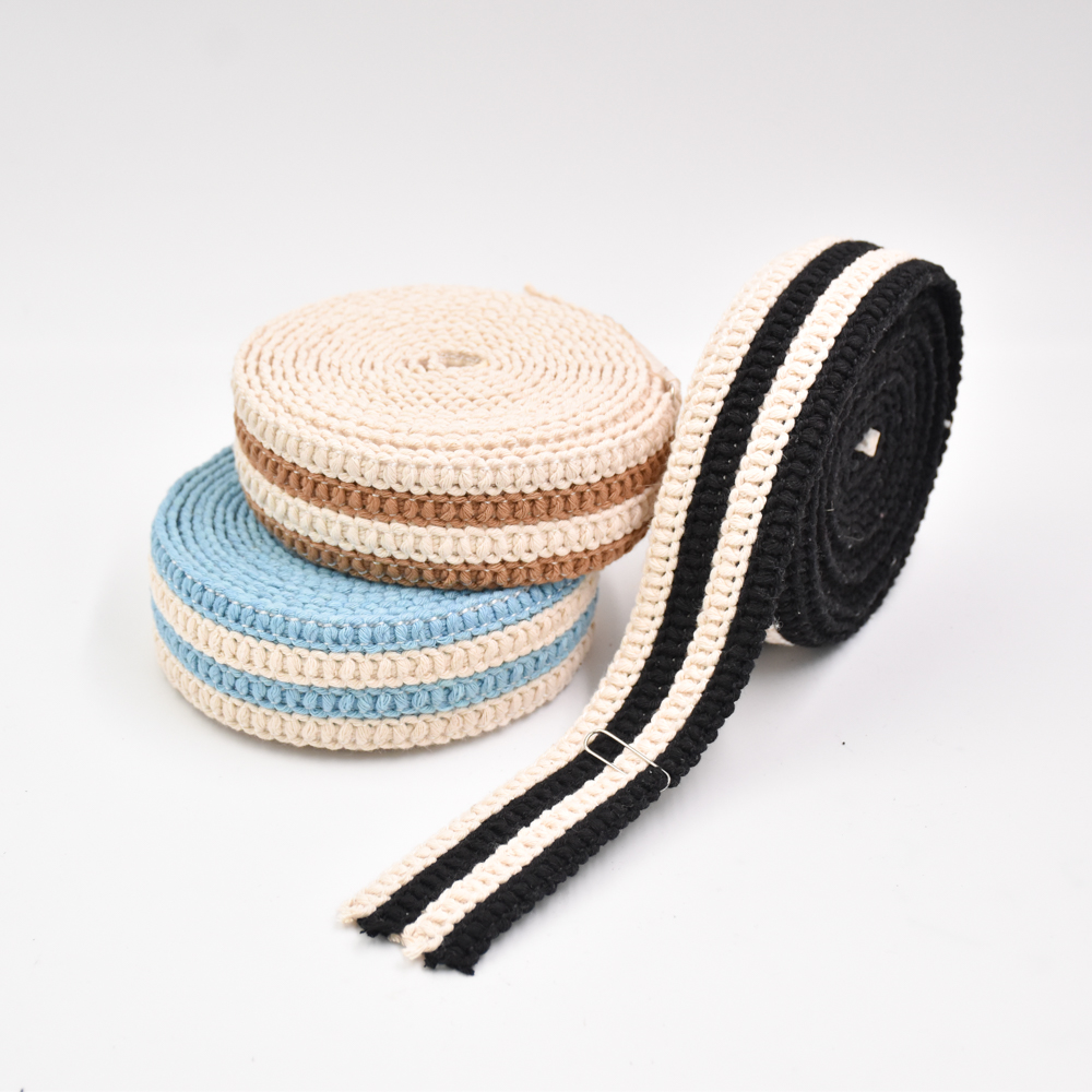 Wholesale 4CM Cotton Sewing Trims Sandals Decoration Custom Flat Braided Shoelace Strap Ribbon Semi Accessory Jacquard Webbing