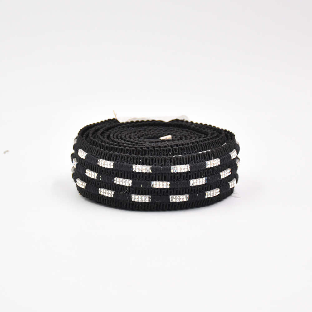 Wholesale 3.5CM Cotton rhinestone Sewing Trims Sandals Decoration Custom Flat Braided Shoelace Strap Ribbon Semi Accessory Jacquard Webbing
