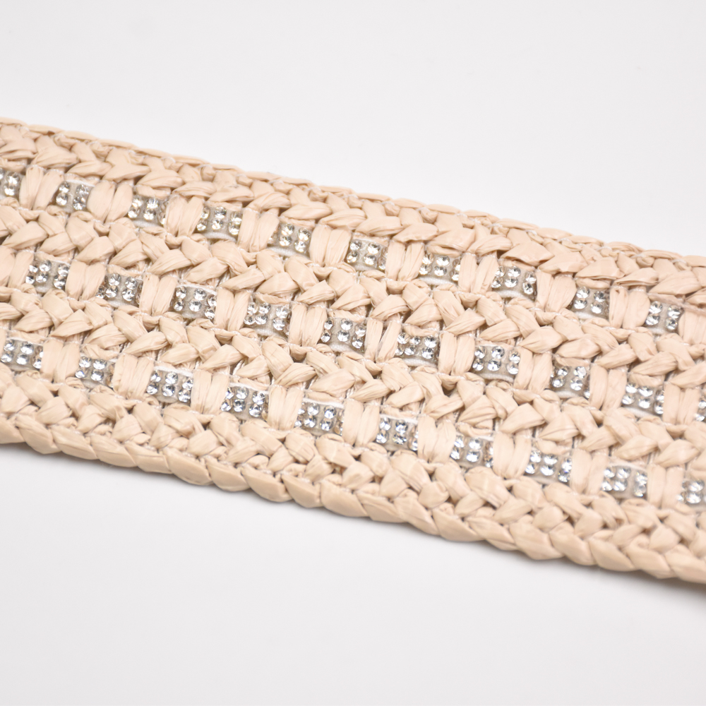 5.5CM Hand Knitted Semi-finished pp Raffia Cords Embroidery Webbing Shoe Upper Material for Girls Summer Sandals