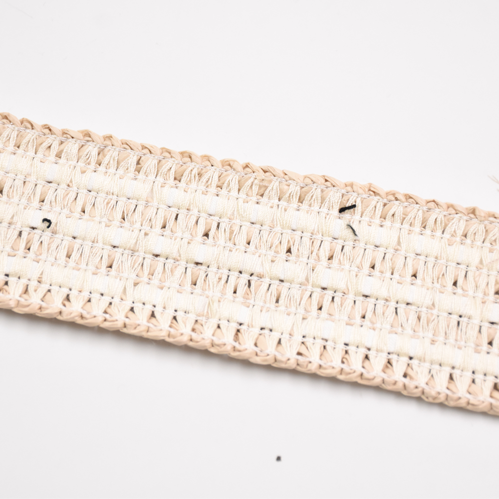 5.5CM Hand Knitted Semi-finished pp Raffia Cords Embroidery Webbing Shoe Upper Material for Girls Summer Sandals