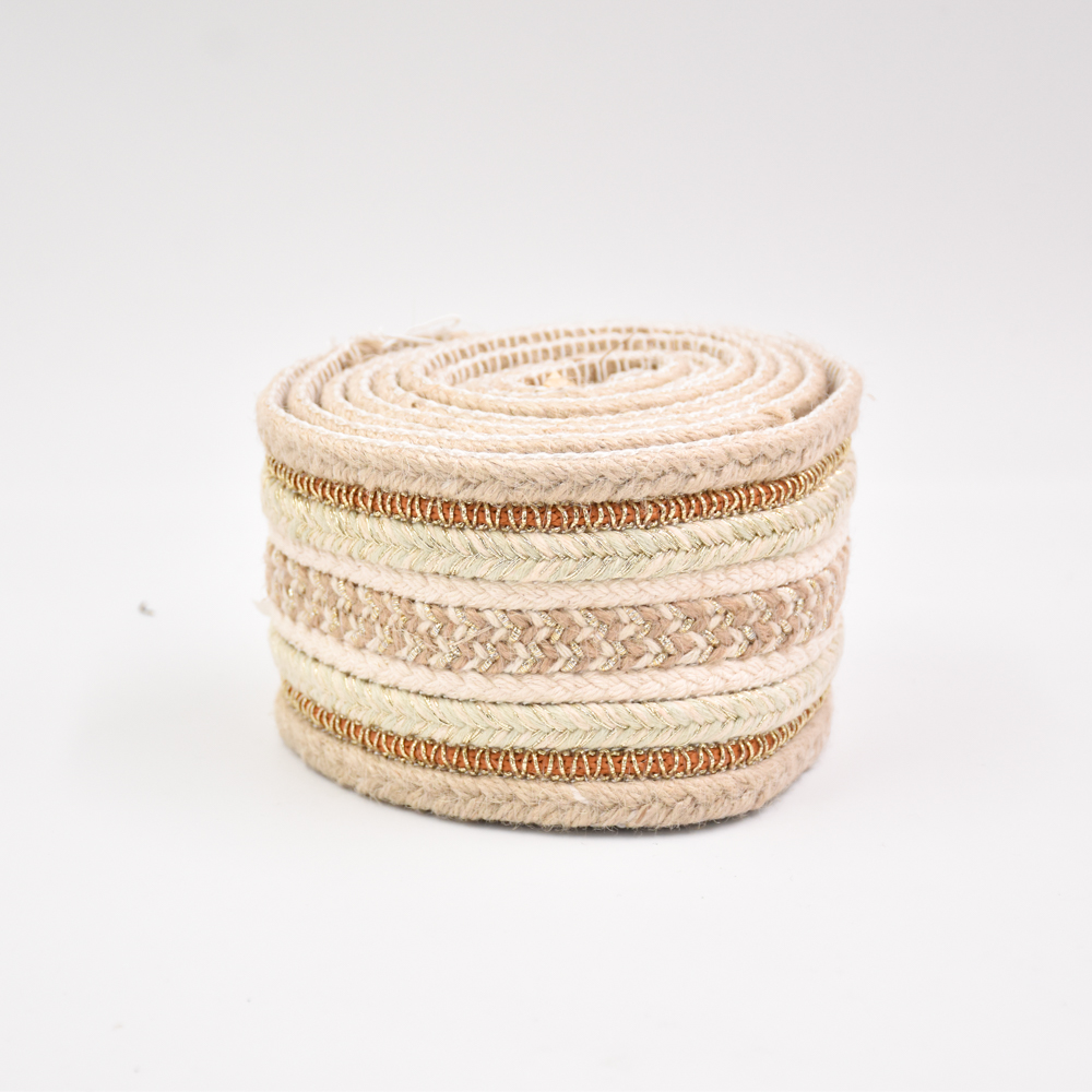 Wholesale 7.6CM Cotton Sewing Trims Sandals Decoration Custom Flat Braided Shoelace Strap Ribbon Semi Accessory Jacquard Webbing
