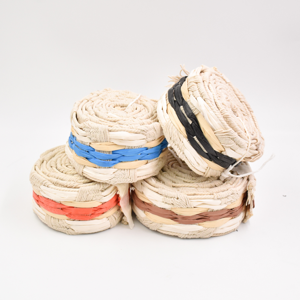 Wholesale 7CM pp Grass Sewing Trims Sandals Decoration Custom Flat Braided Shoelace Strap Ribbon Semi Accessory for Sandal