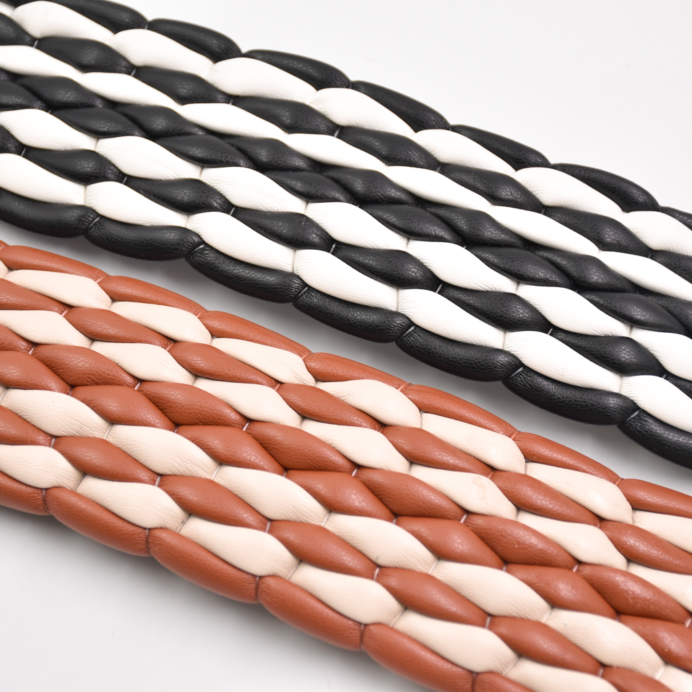 Wholesale 6CM Pu Leather Sewing Trims Sandals Decoration Custom Flat Braided Shoelace Strap Ribbon Semi Accessory for sandal