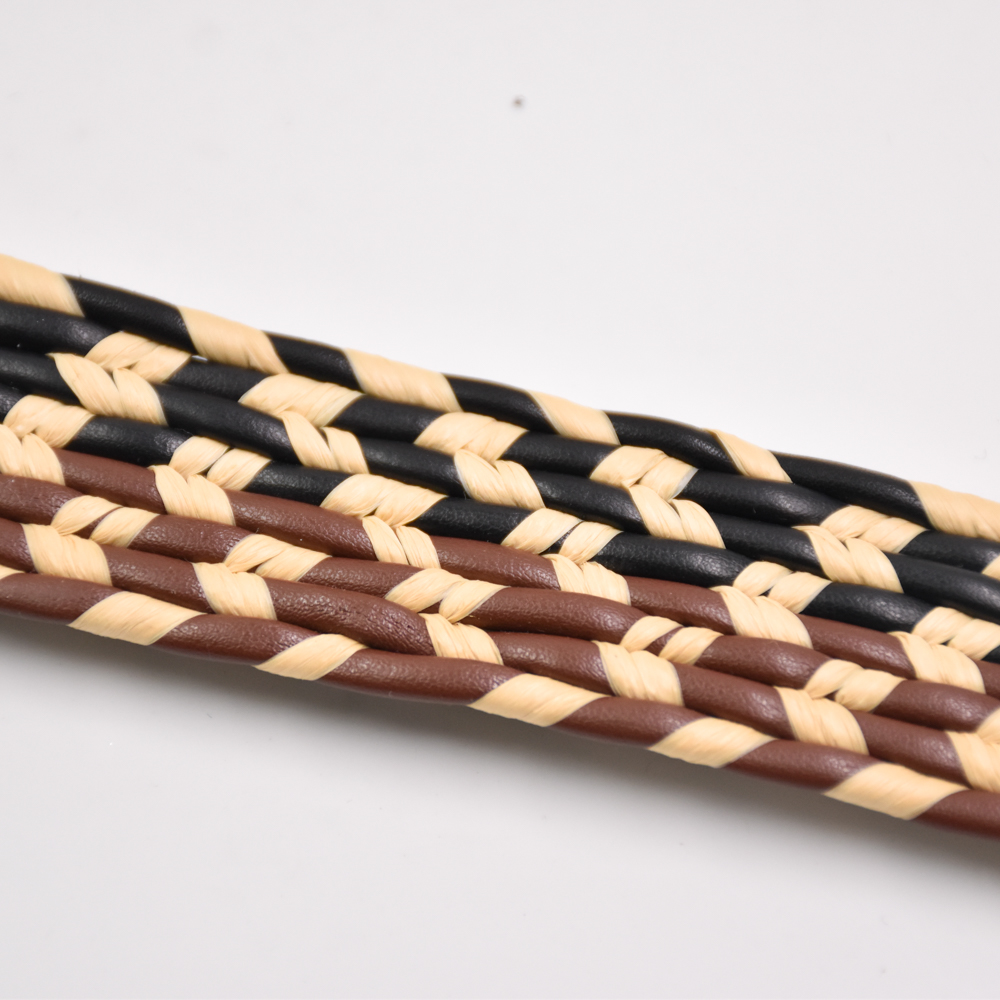 Wholesale 3CM Pu Leather Sewing Trims Sandals Decoration Custom Flat Braided Shoelace Strap Ribbon Semi Accessory for sandal