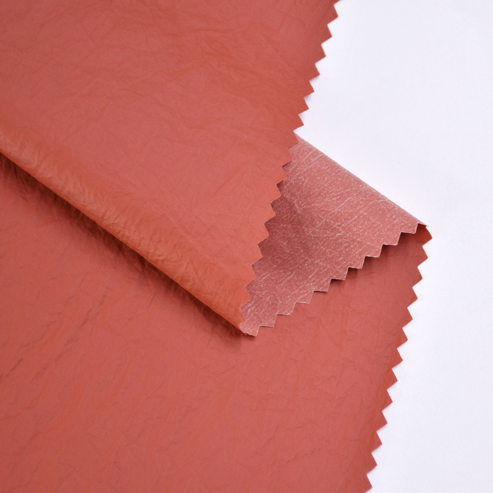 Wholesale Leather Pongee Fabric Down Jacket Fabric Windproof Taffeta Artificial PU Material  for Garment