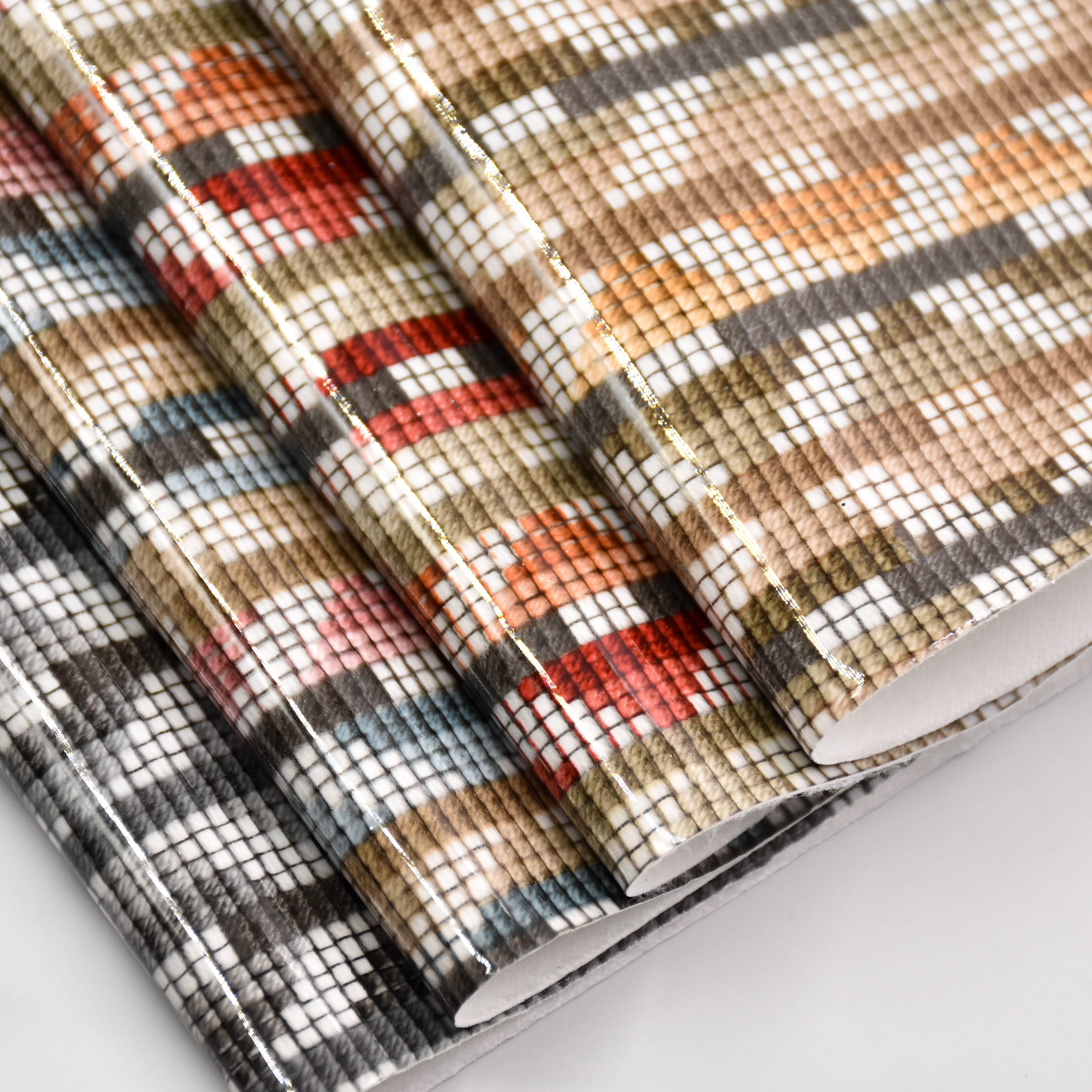 faux leather designer fabric Laser PVC process is used for shoes