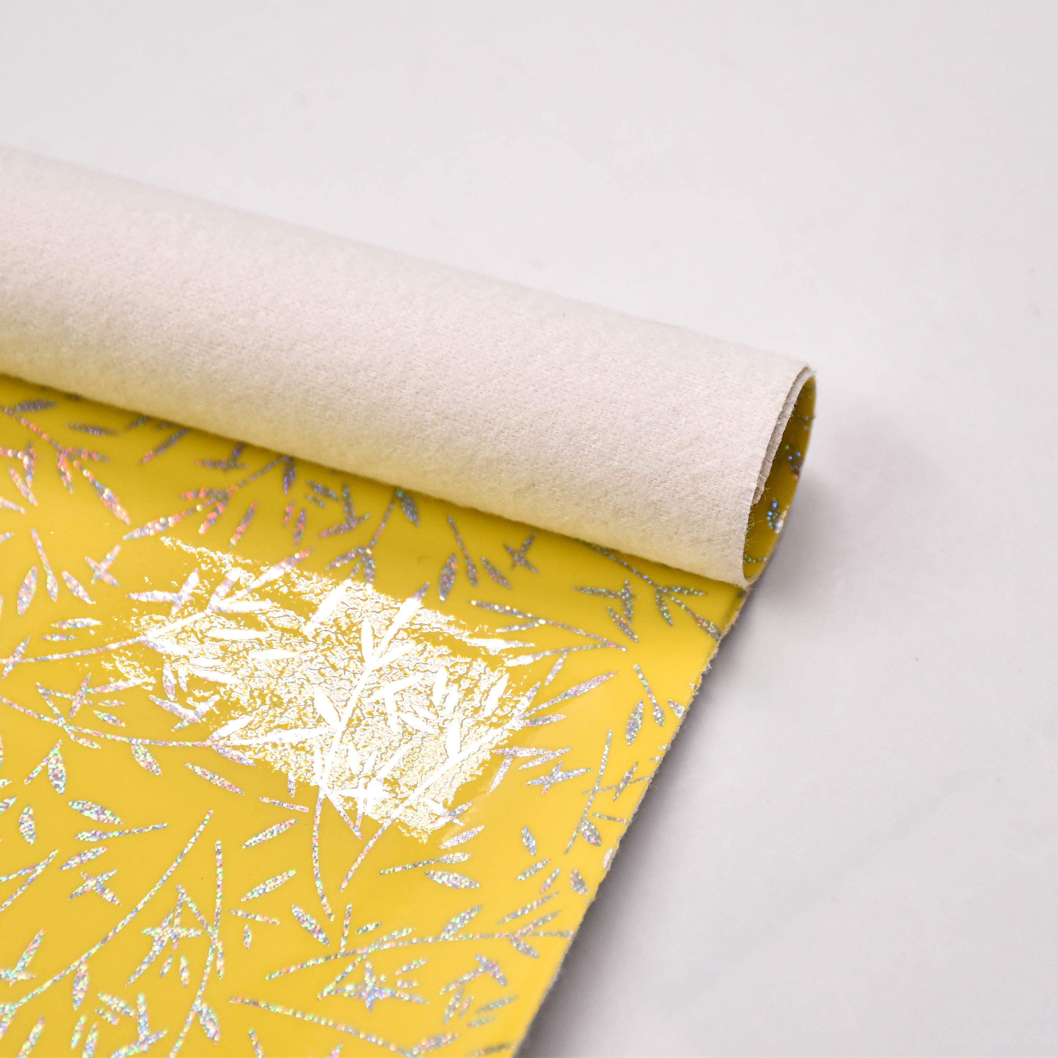 faux leather designer fabric Laser PVC process is used for shoes