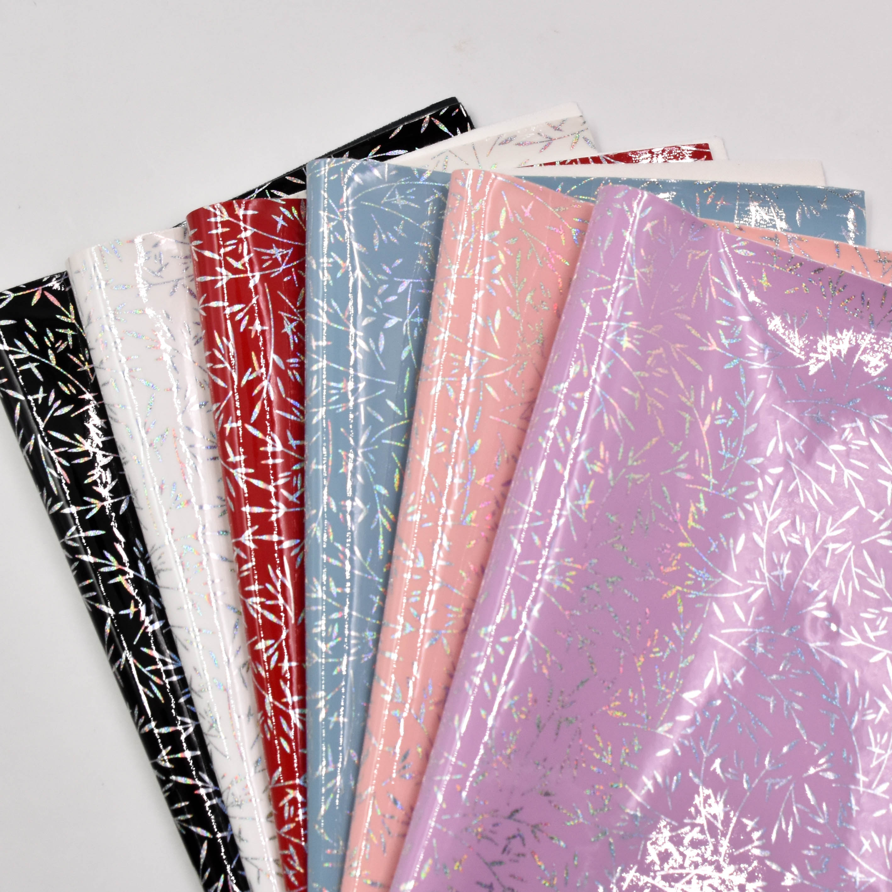 faux leather designer fabric Laser PVC process is used for shoes