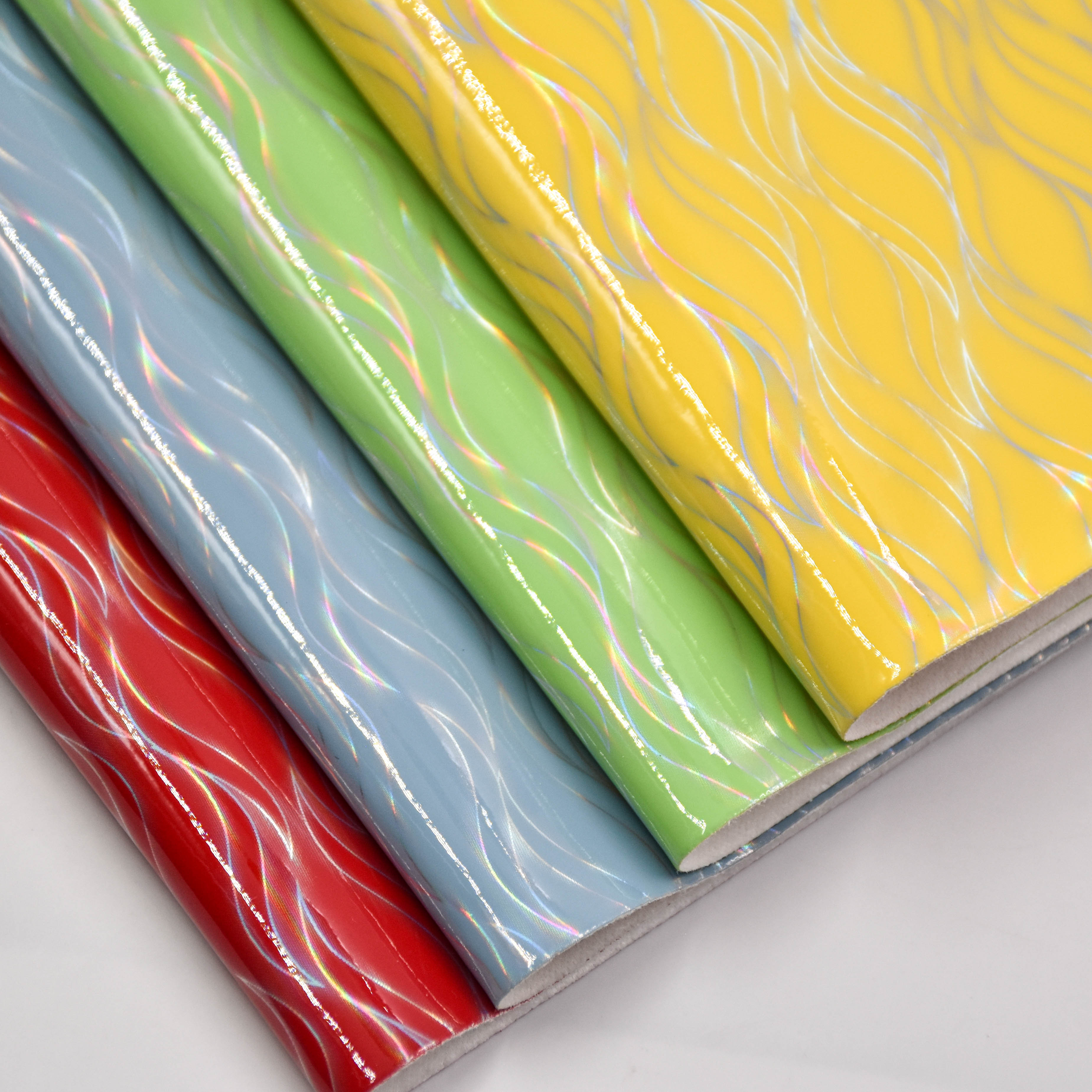 faux leather designer fabric Laser PVC process is used for shoes