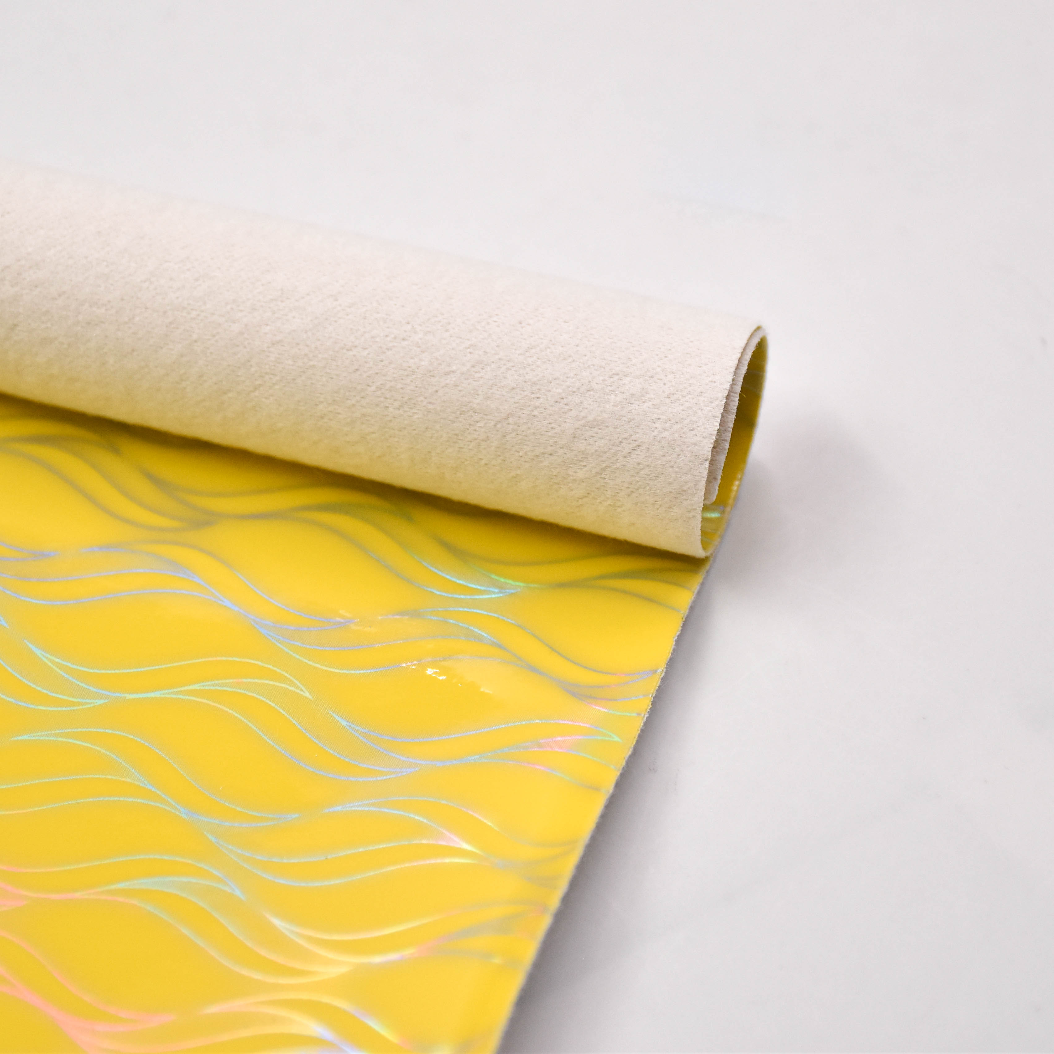 faux leather designer fabric Laser PVC process is used for shoes