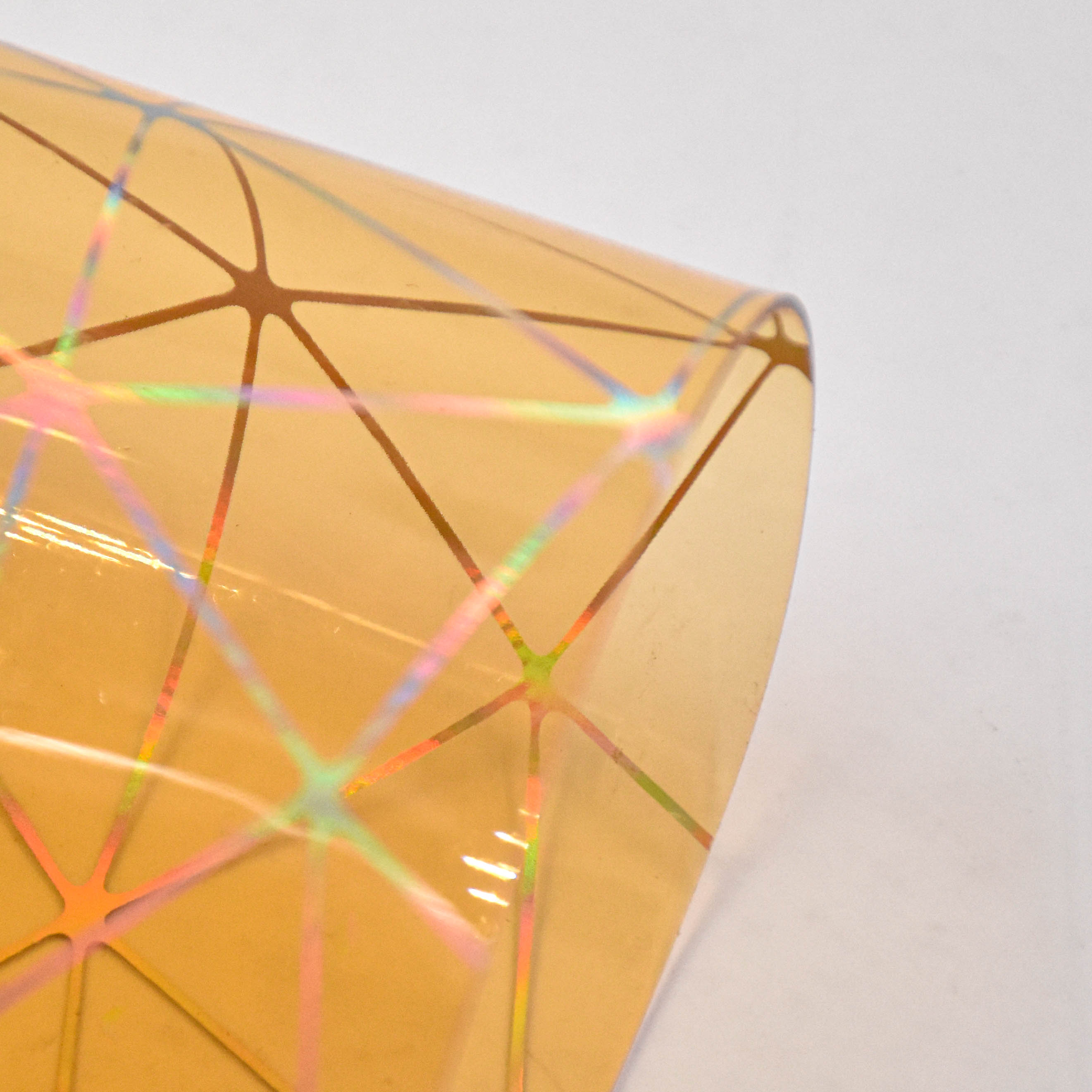 Iridescent Laser-Processed Transparent PVC Film for Shoes