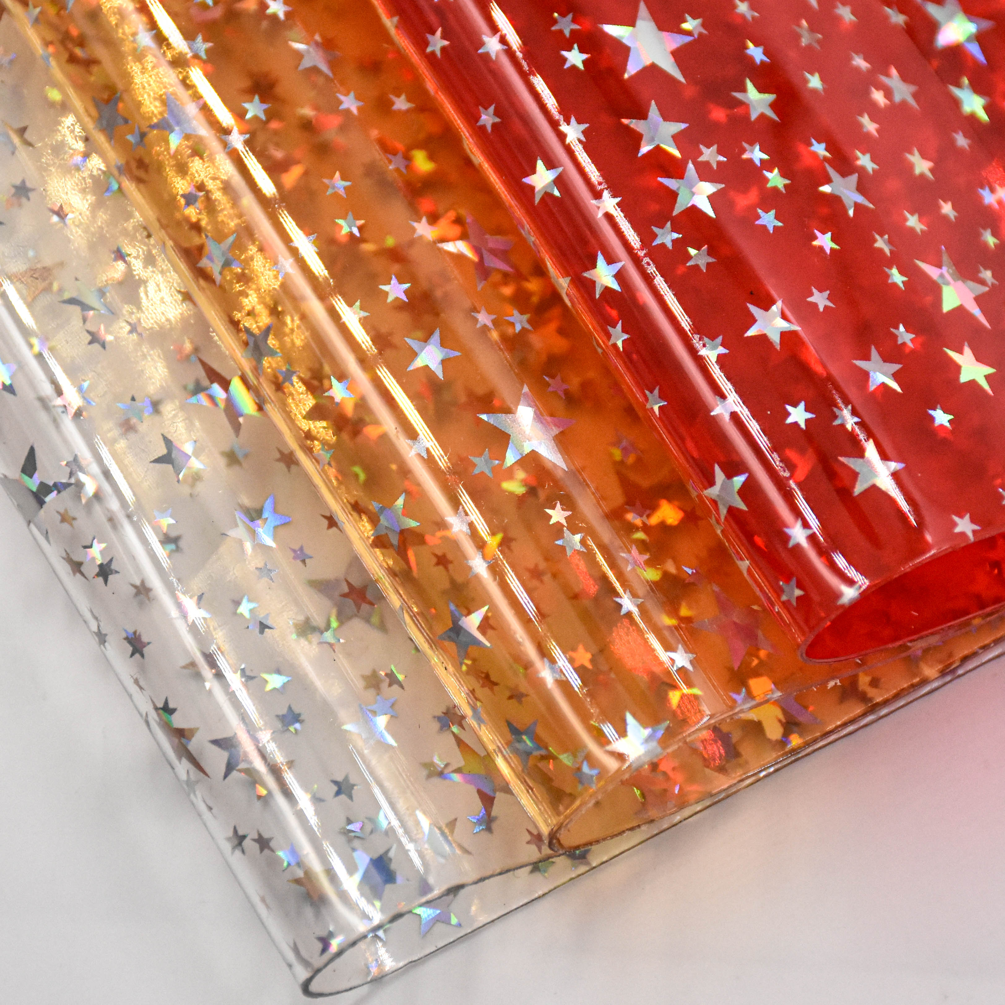 Iridescent Star Laser-Processed Transparent PVC Film is used for shoes