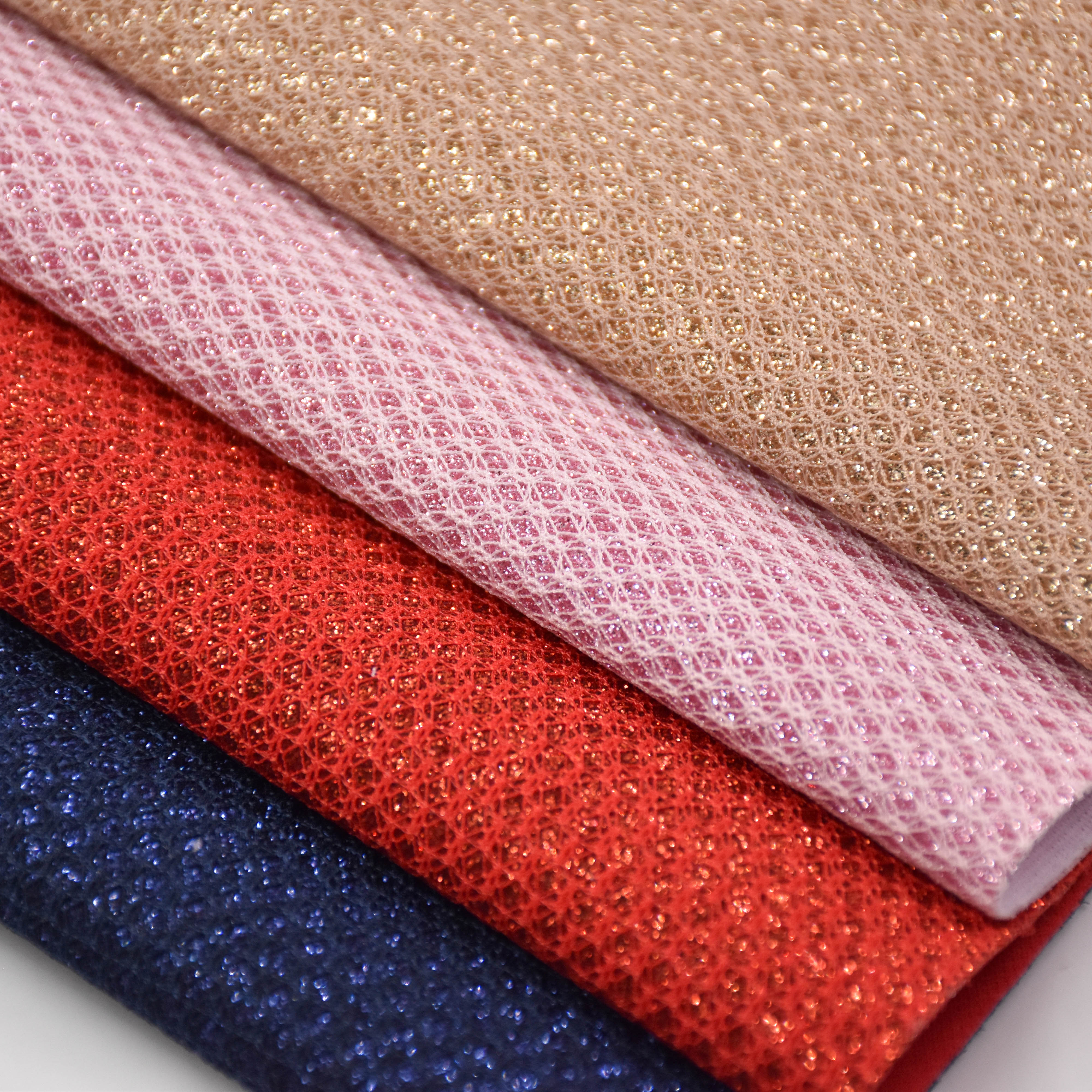wholesale faux leather fabric Glitter PU leather for bag