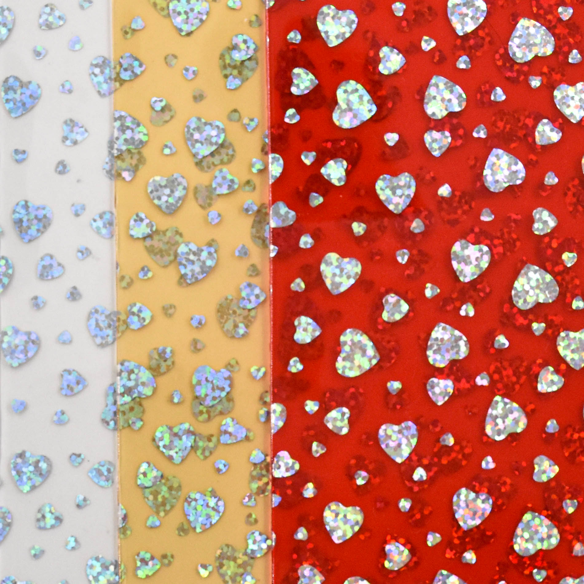 Iridescent Heart Laser-Processed Transparent PVC Film is used for shoes