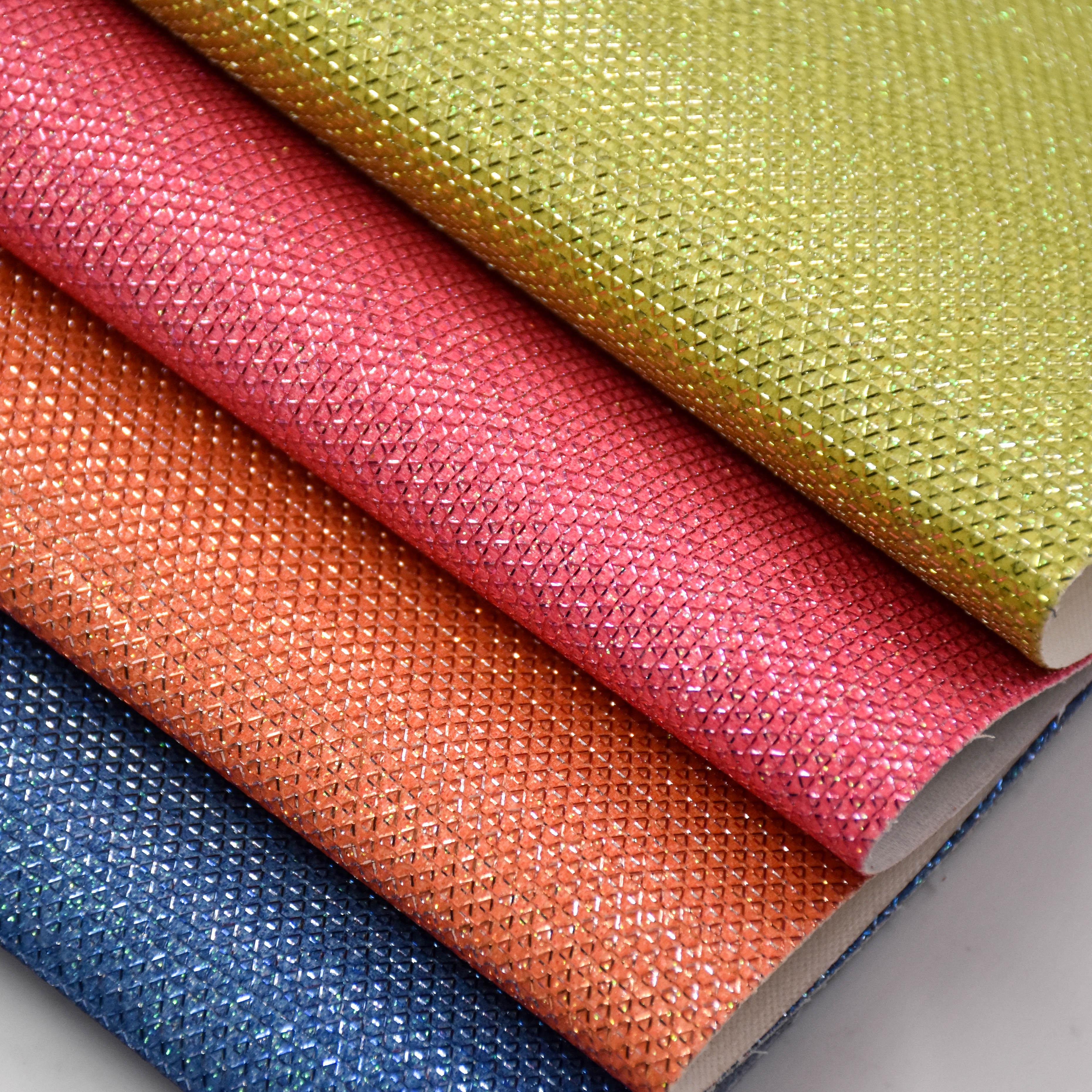 wholesale faux leather fabric Glitter PU leather for bag
