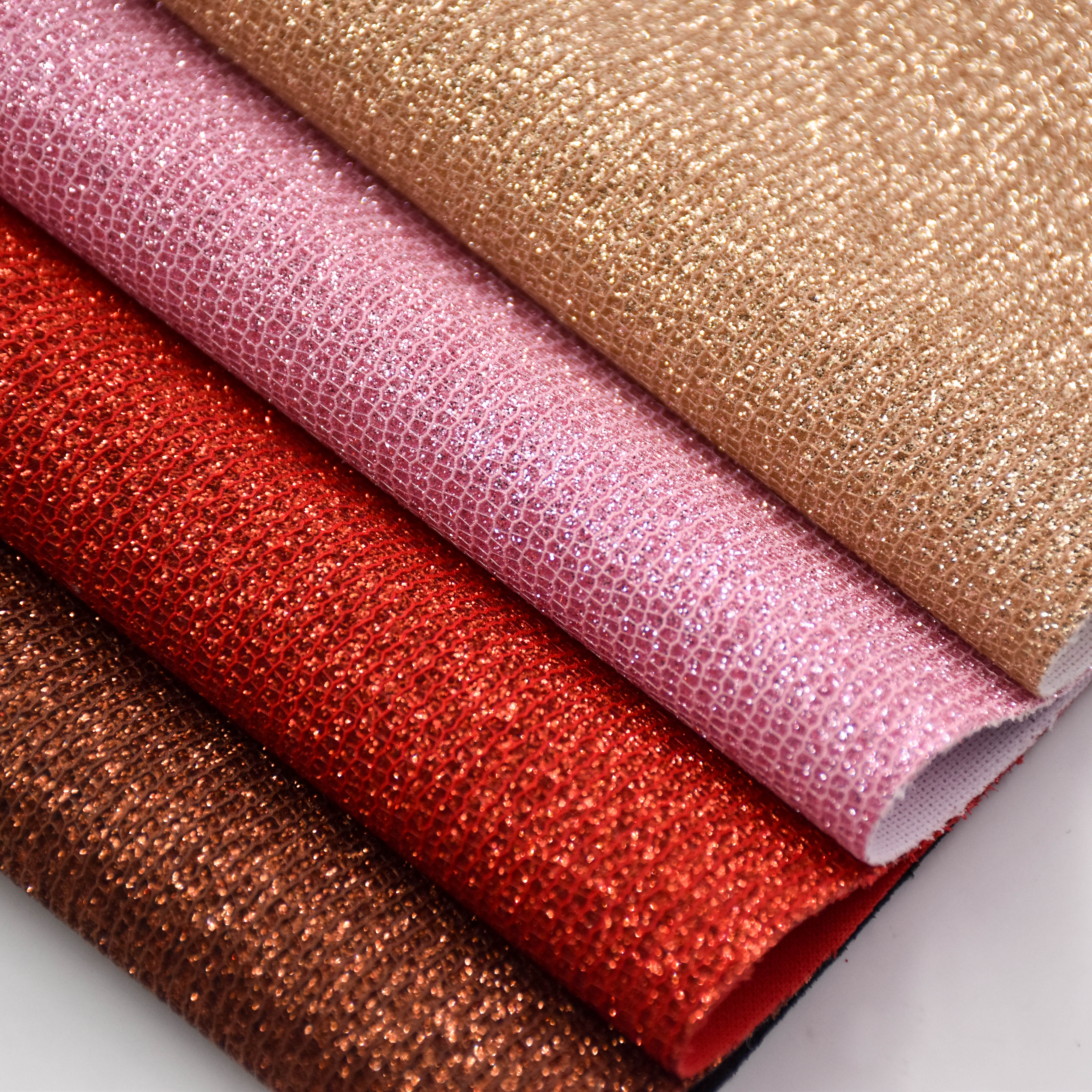wholesale faux leather fabric Glitter PU leather for bag
