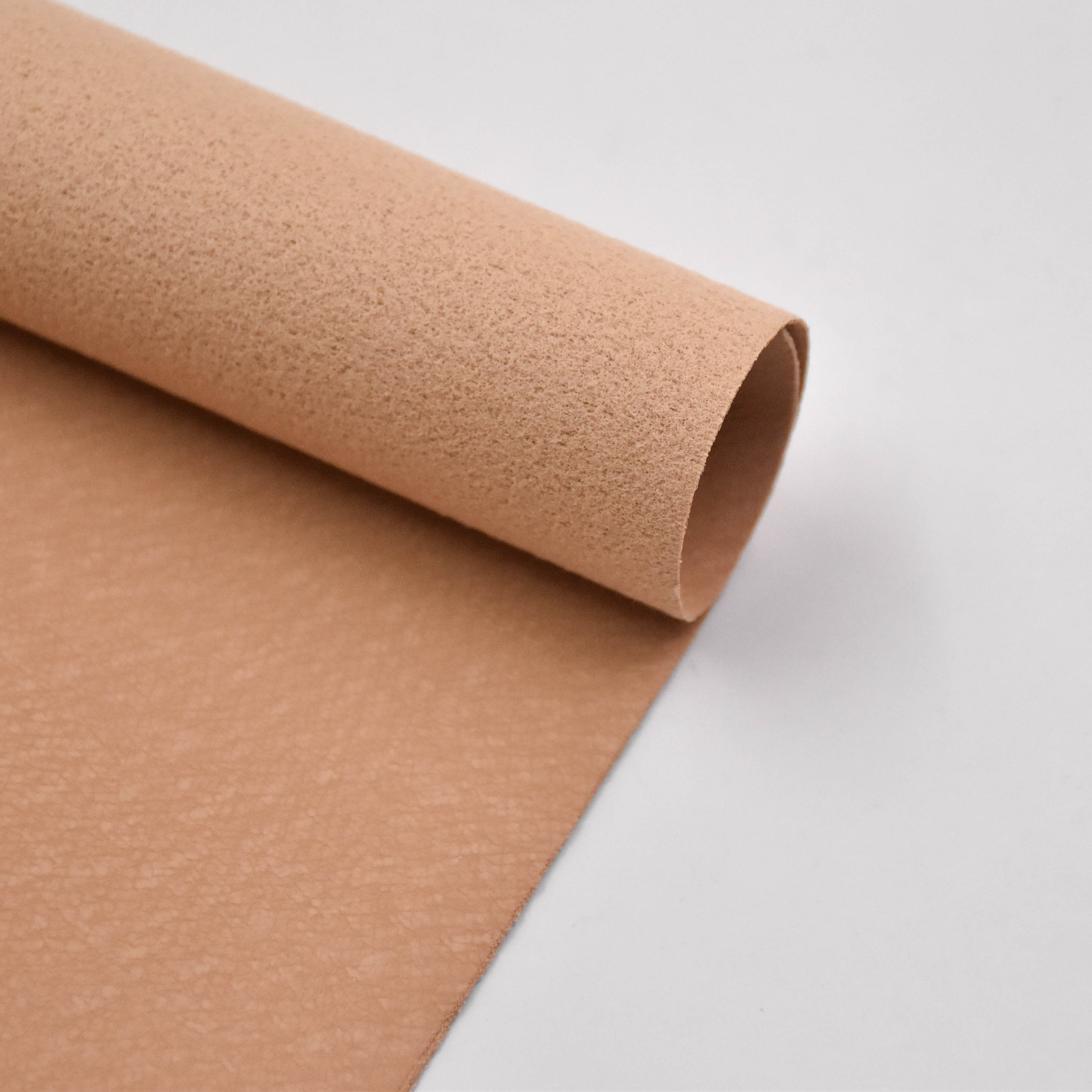 PU leather with paper-grain finish and back coating for shoe lining
