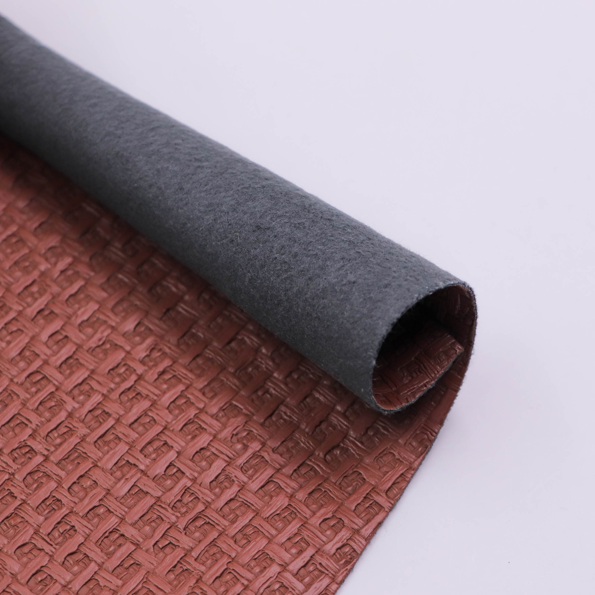 Woven textured leather-like PU leather is used for shoes